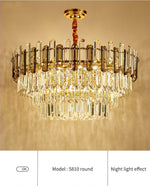 Nina Smoke Grey Frosted Crystal Chandelier - Round/Rectangle - Reflect Lighting