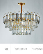Nina Smoke Grey Frosted Crystal Chandelier - Round/Rectangle - Reflect Lighting