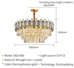 Nina Smoke Grey Frosted Crystal Chandelier - Round/Rectangle - Reflect Lighting